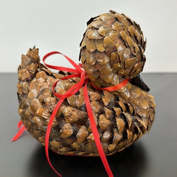 Vtg Handmade Decorative Pinecone Duck Figurine Rustic Folk Art Cabin Retro Lodge - Picture 3 of 15